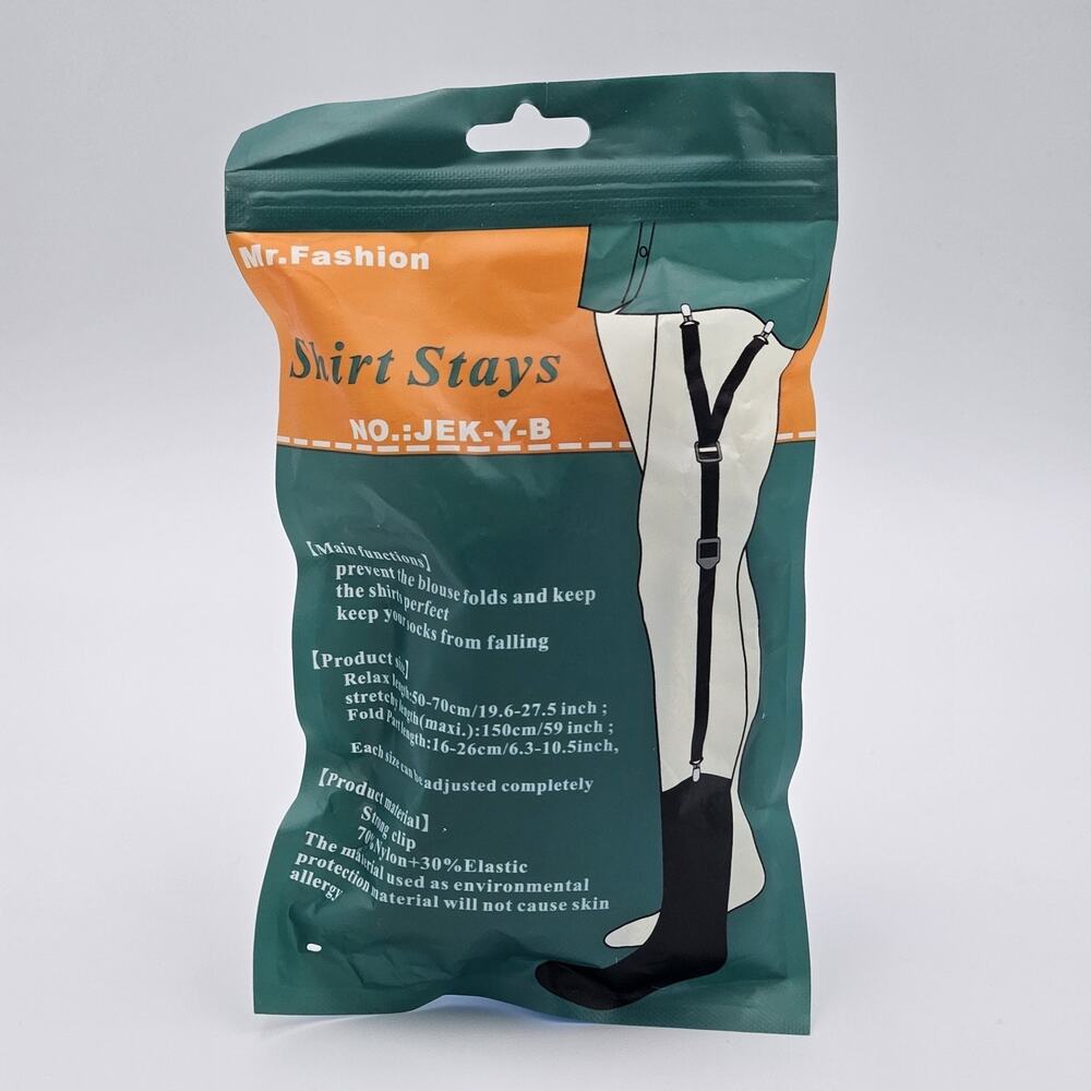Mr. Fashion Shirt Stays Beige Adjustable Elastic Suspenders Sock & Shirt Garters